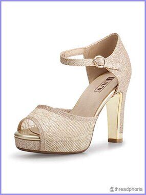 Women's Platform Peep Toe Chunky High Heels Lace Up Ankle Strap Heeled Sandals